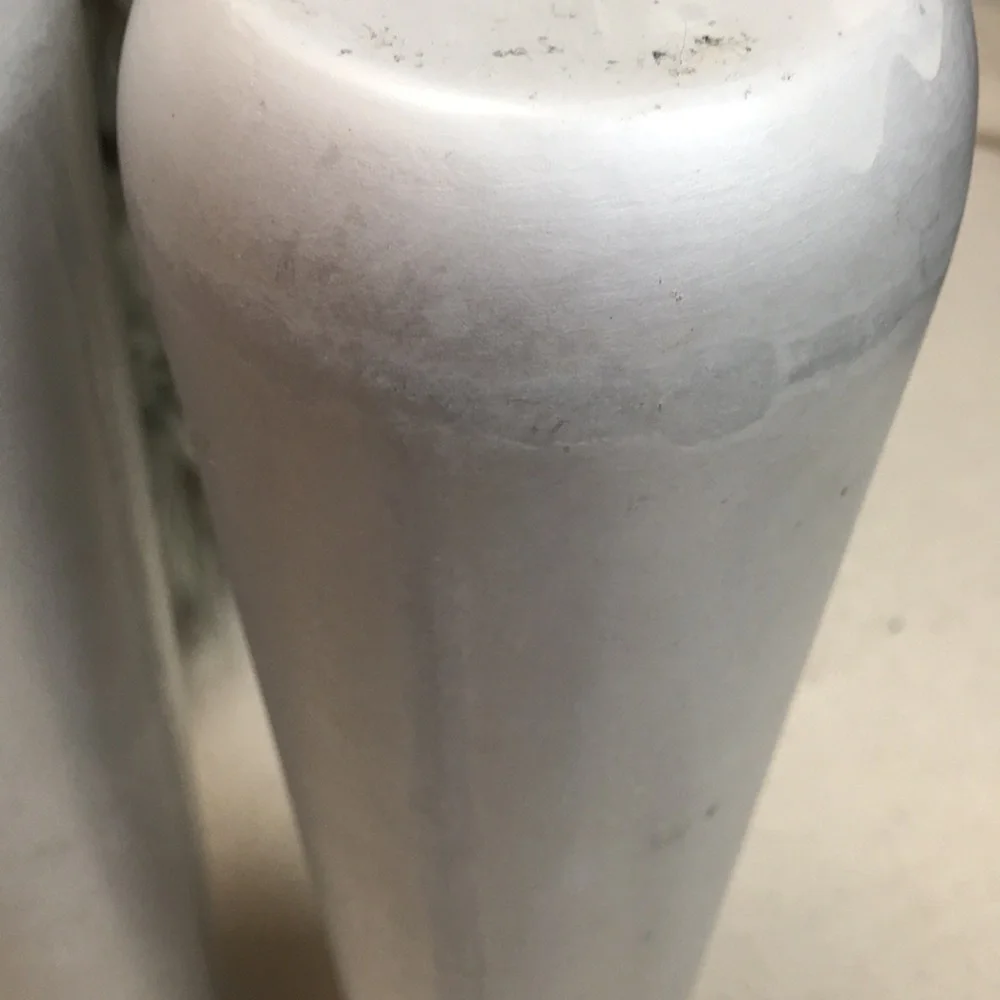 Pair Brushed Aluminum Metal Vases from CB2